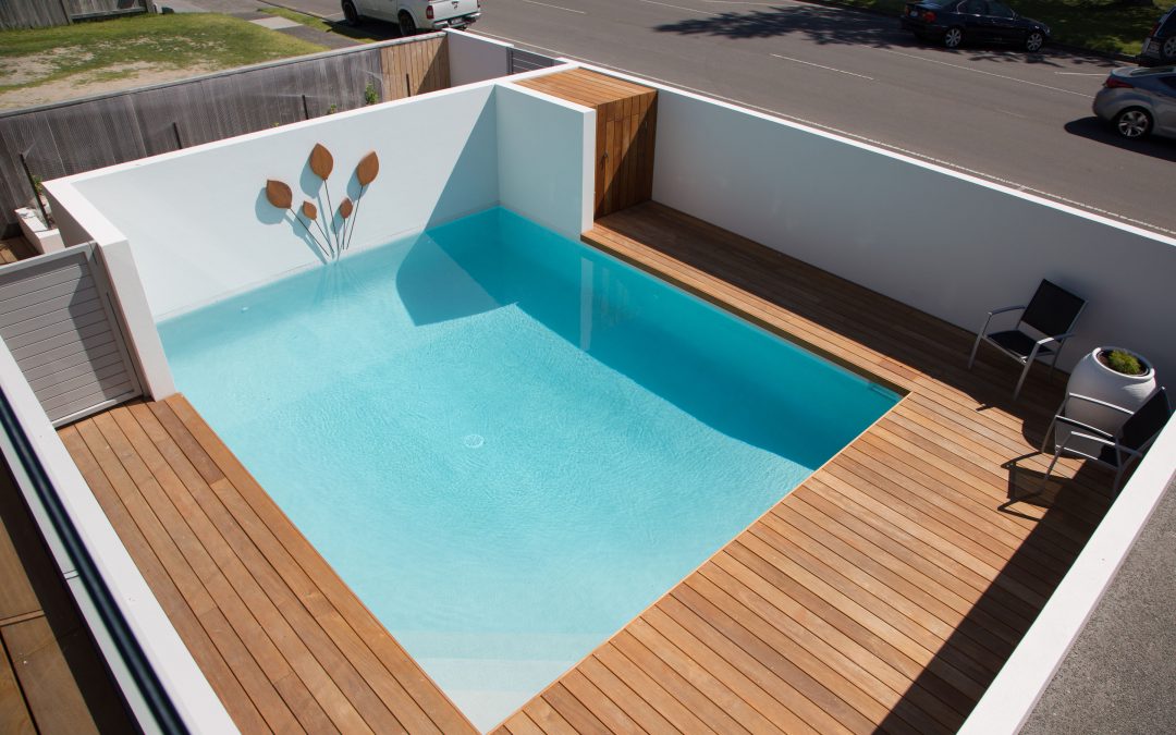 Timber deck and pool, exterior